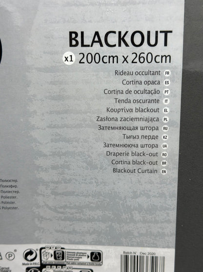 Rideau occultant, Newblackout gris foncé l.200 x H.260 cm