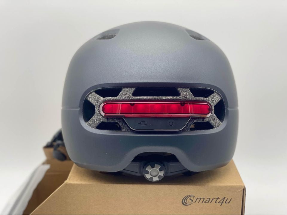 Casque vélo adulte noir mat Taille M avec lumière rechargeable arrière intégrée neuf