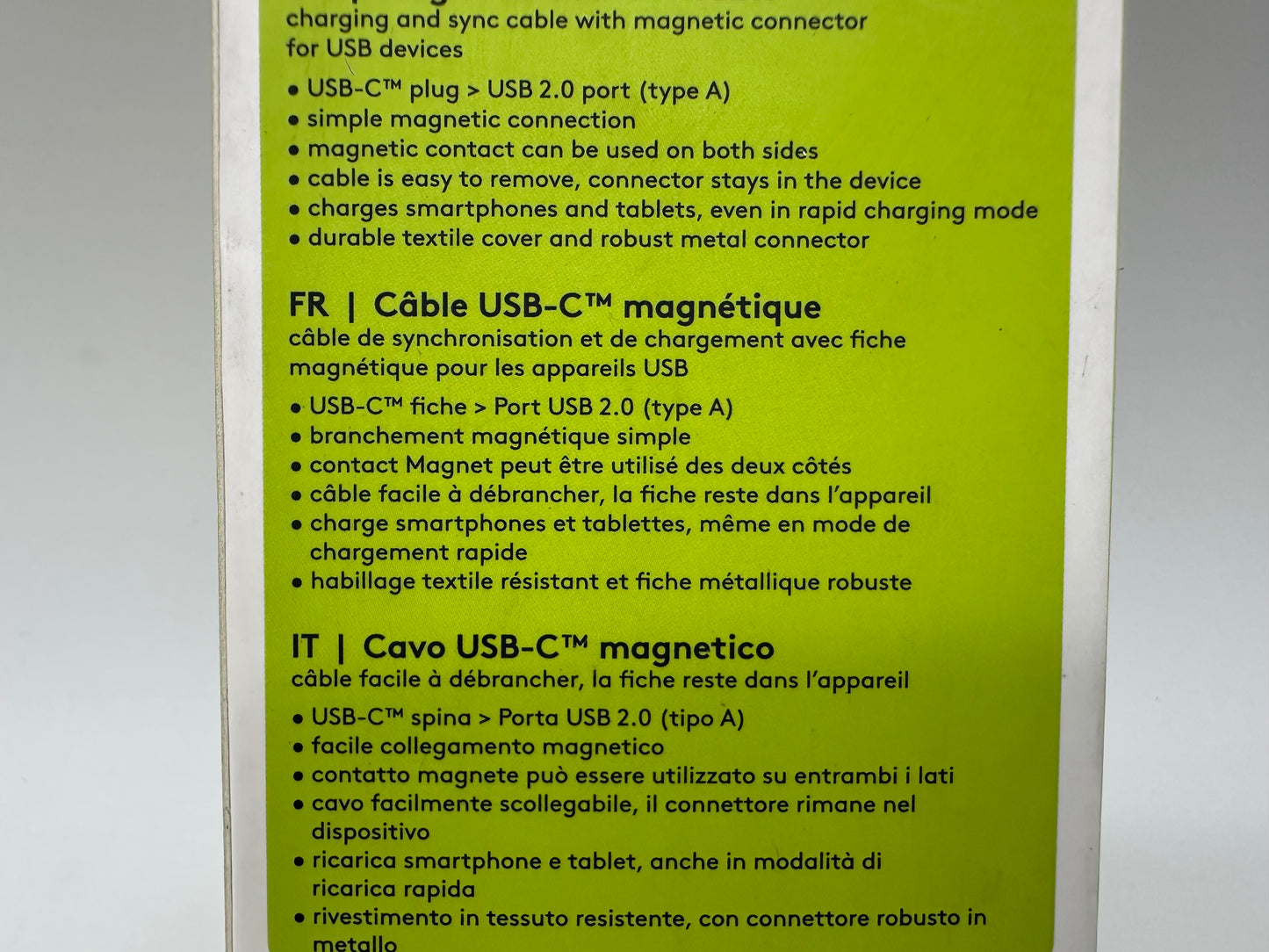 GOOBAY CÂBLE MAGNETIC USB-A 2.0 / MICRO USB 2.0 GRIS
Câble USB Type-A 2.0 vers micro USB Type-B 2.0 Mâle / Mâle
