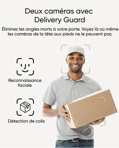 eufy Security Video Doorbell E340, Double caméra avec Protection Livraison, Vision Full HD 2K et Vision Nocturne Couleur, Carillon sans Fil, Stockage Local Extensible jusqu'à 128 Go