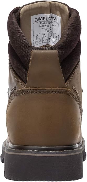 CAMEL CROWN Bottes à lacets Bottes de combat pour hommes Bottes de travail Bottes pour hommes Chaussures de travail en cuir Bottes de travail classiques à tige courte pour extérieur Bottes de loisirs antidérapantes