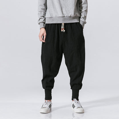 Pantalon Harem "Street-Zen" – Mélange Coton & Lin, Coupe Hip-Hop & Chevilles Ajustées