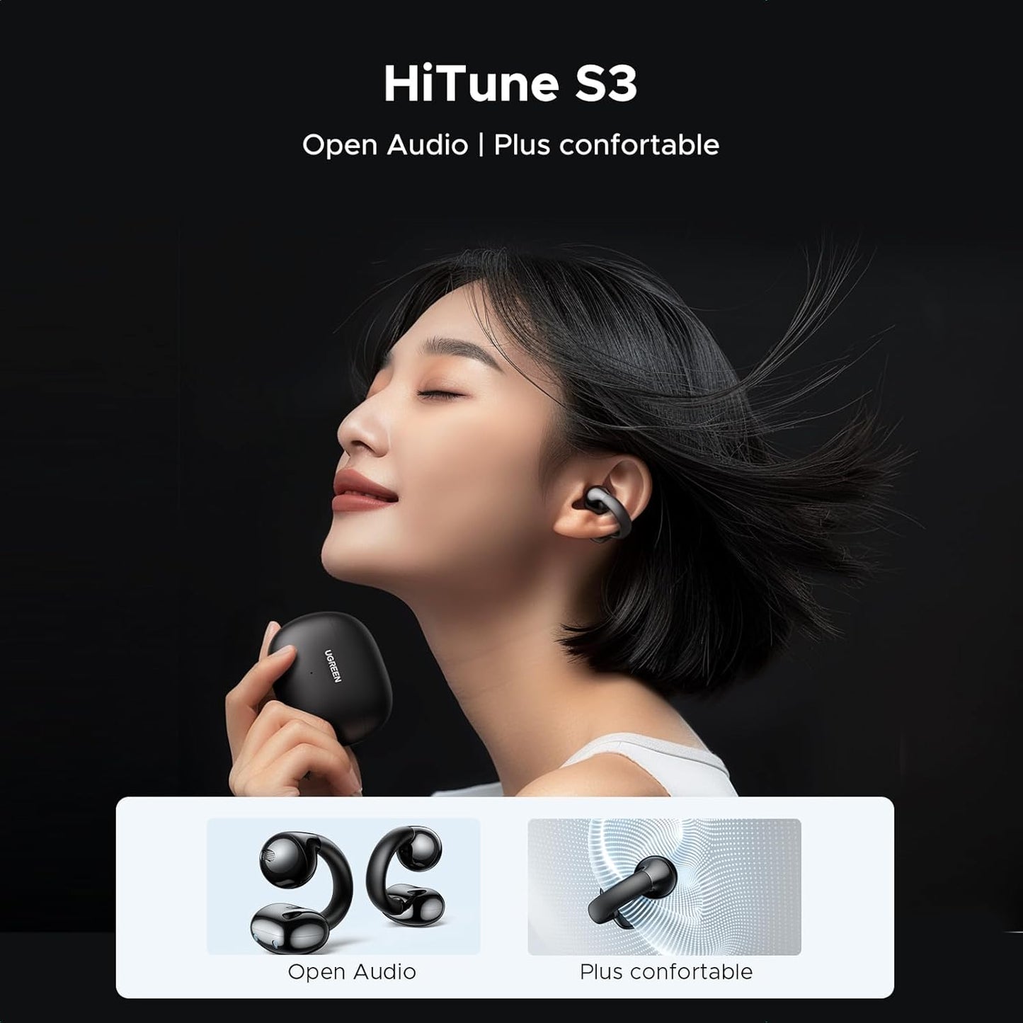 UGREEN Écouteurs Bluetooth sans Fil Sport Casque à Conduction osseuse Antibruit Oreillette Bluetooth 5.4 30H USB C Charge étanche à l'eau Niveau IPX5 pour Running Natation Cyclisme Noir https://amzn.eu/d/2k7DERa