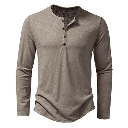 Tee-Shirt "Nomade" Col Tunisien – Manches Longues & Coupe Ajustée