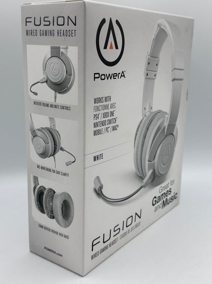 PowerA Fusion Casque Gamer Filaire avec Microphone Amovible - Compatible avec PlayStation 4, Xbox (One, One X, One S, 360), Nintendo Switch, Mac PC, Android , iOS - Blanc
