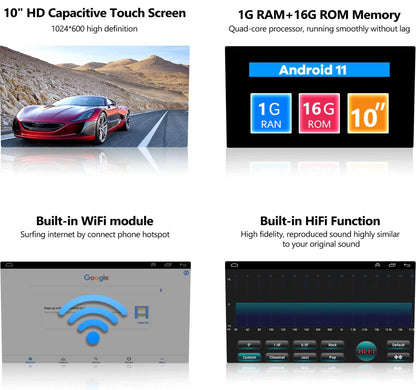 CAMECHO Android 11 Autoradio pour VW Jetta vs5 2020, Wireless Carplay Android Auto, 10.1" HD écran Double Din Bluetooth avec GPS HiFi Support FM RDS SWC + AHD Caméra de recul
