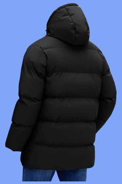 Xnova Manteaux Homme Hiver Décontracté Thermique mi-long Veste avec Capuche Jacket Coupe-vent Manteau Chaude Parka imperméable