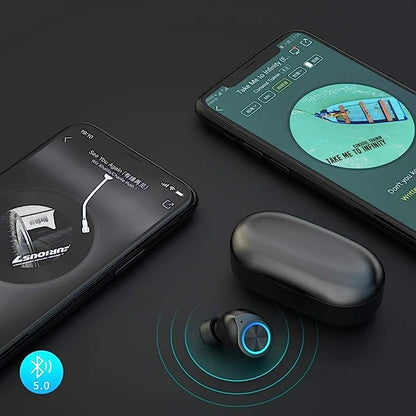 Écouteurs Bluetooth sans Fil 5.0 Réduction du Bruit Sports pour iOS Android Noir