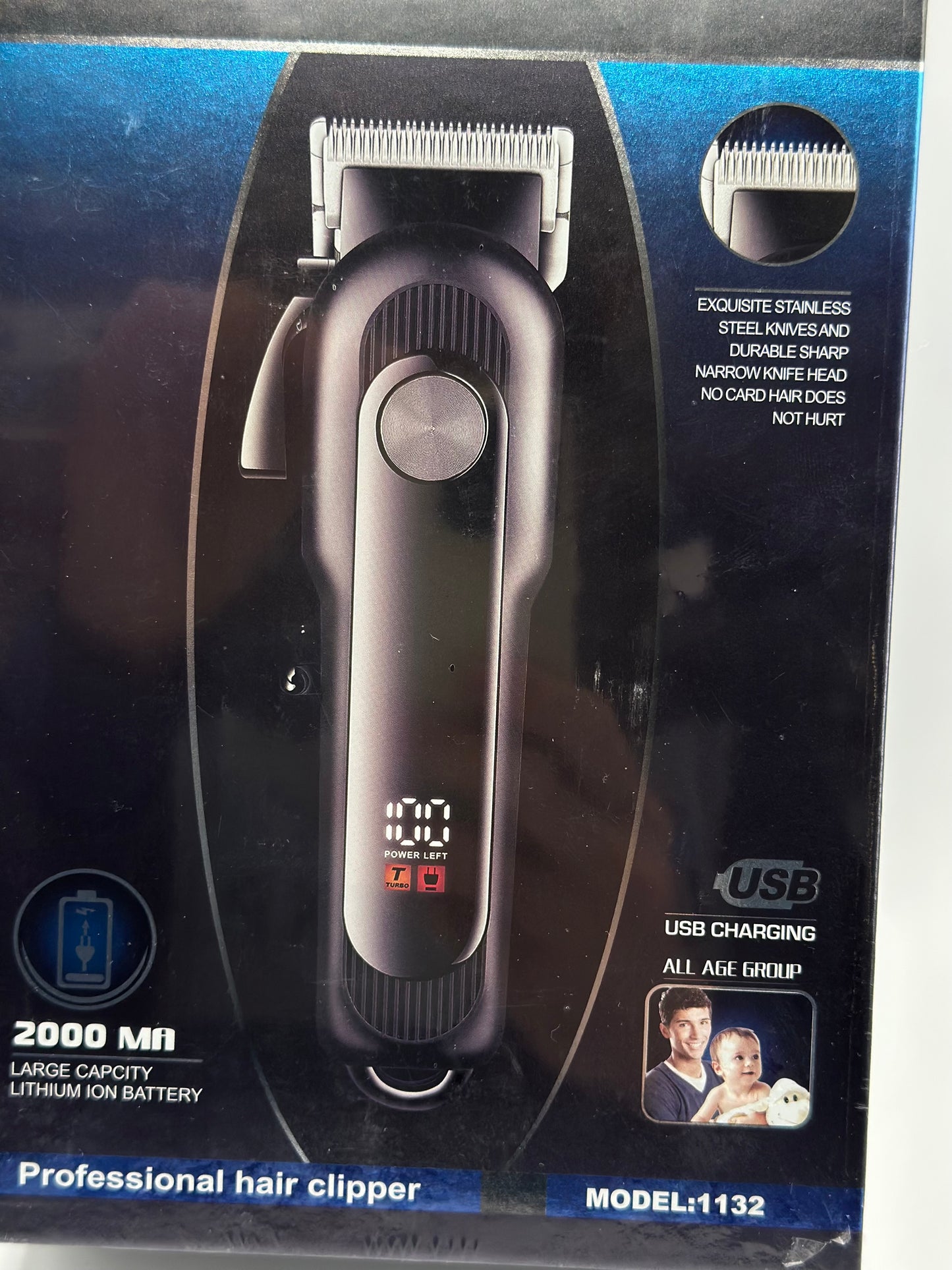 Tondeuse à Cheveux électrique pour Homme, Tondeuse à Cheveux Rechargeable avec 4 Peignes de Limitation, Kit de Coupe de Cheveu