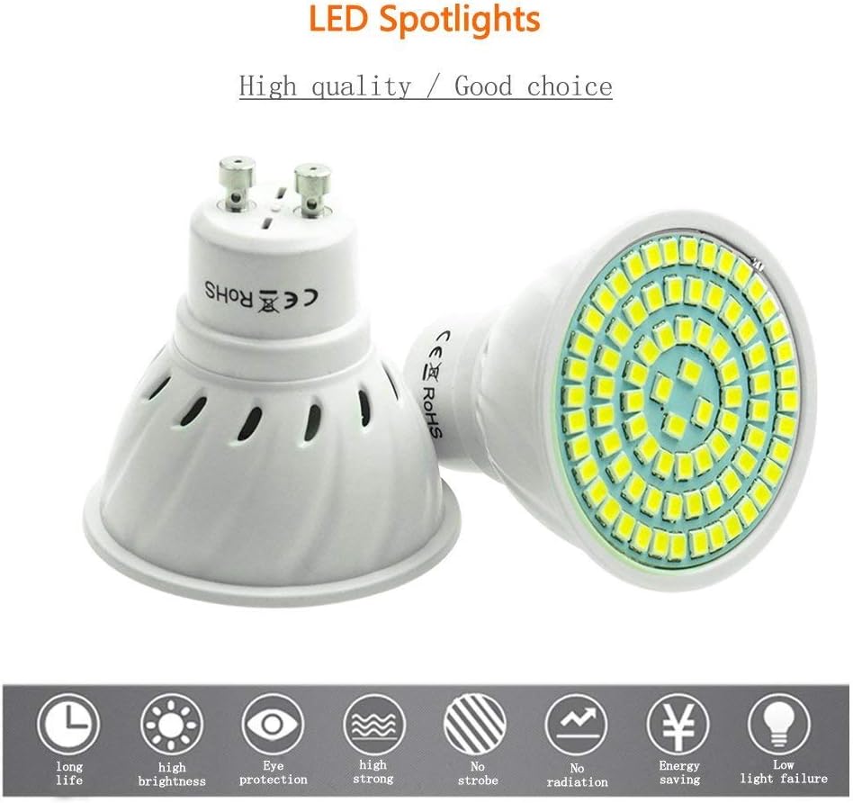 Pocketman 10X GU10 5W Ampoules LED Lampe Bulb 80 LED 3528 SMD LED Spot Ampoule Lampe 450LM Super Lumineux, Blanc Chaud (3000K),AC 220V,120 °Angle de Faisceau