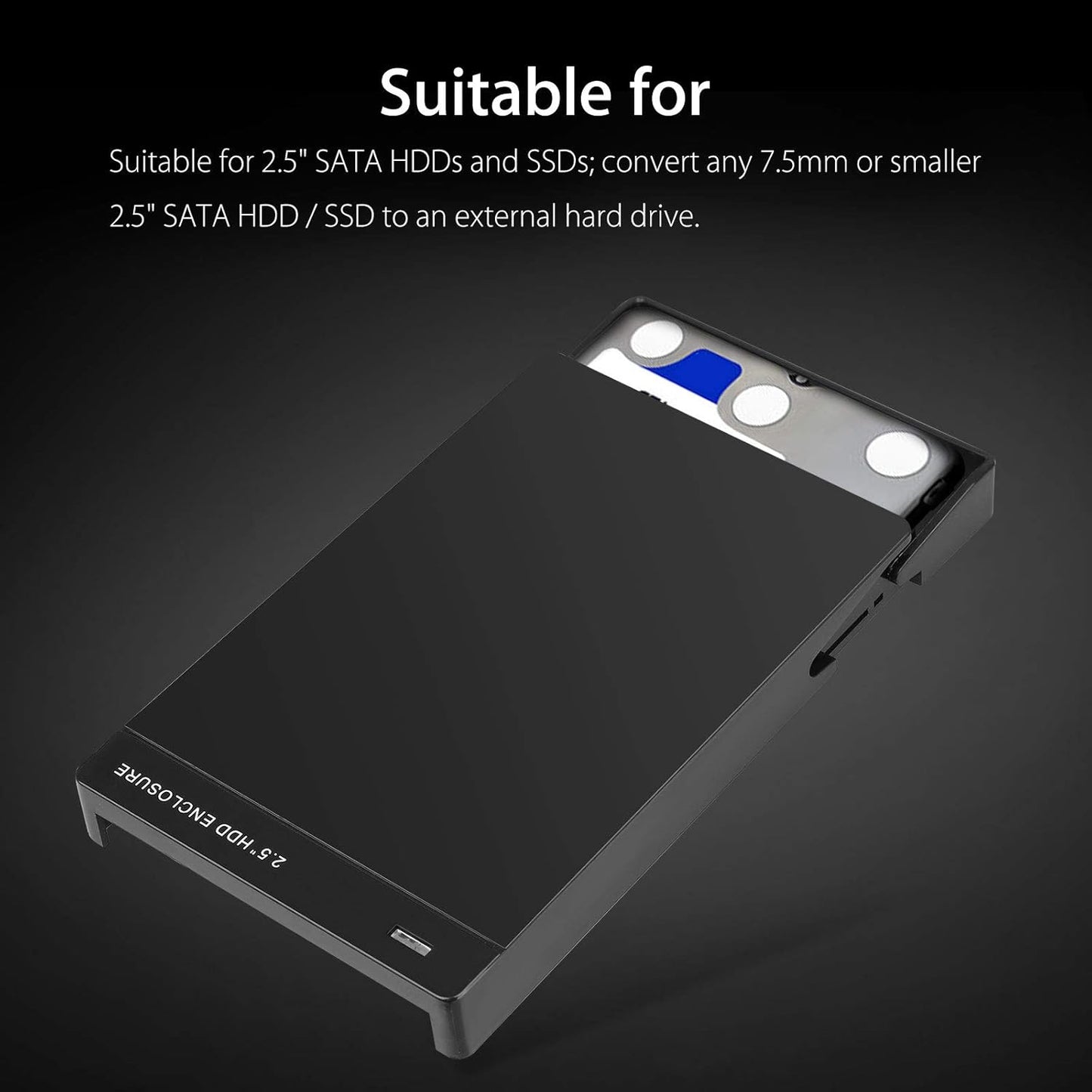 Linkstyle Boîtier de Disque Dur, 7.5mm 2.5 Pouces SATA HDD/SSD vers USB 3.0 Adaptateur boîtier de Disque Dur Externe pour Windows 2000 / Windows Me/Windows 98 / XP/Vista / 7/8