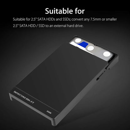 Linkstyle Boîtier de Disque Dur, 7.5mm 2.5 Pouces SATA HDD/SSD vers USB 3.0 Adaptateur boîtier de Disque Dur Externe pour Windows 2000 / Windows Me/Windows 98 / XP/Vista / 7/8