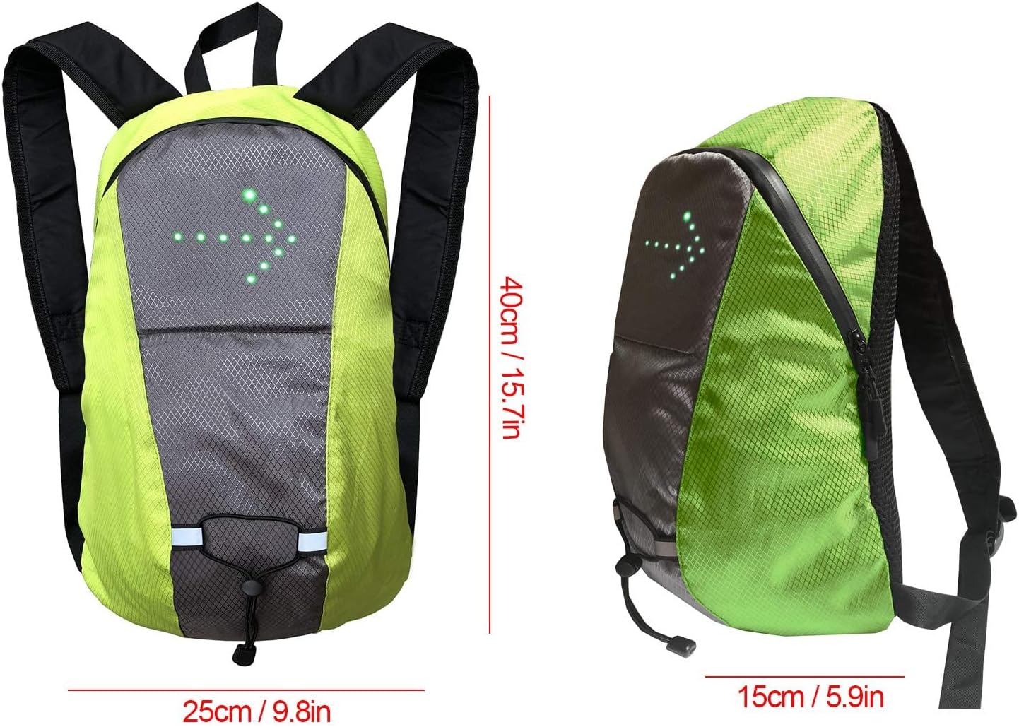 Sac À Dos Réfléchissant Léger USB Rechargeable Indicateur de Direction du Signal Lumineux sans Fil neuf
