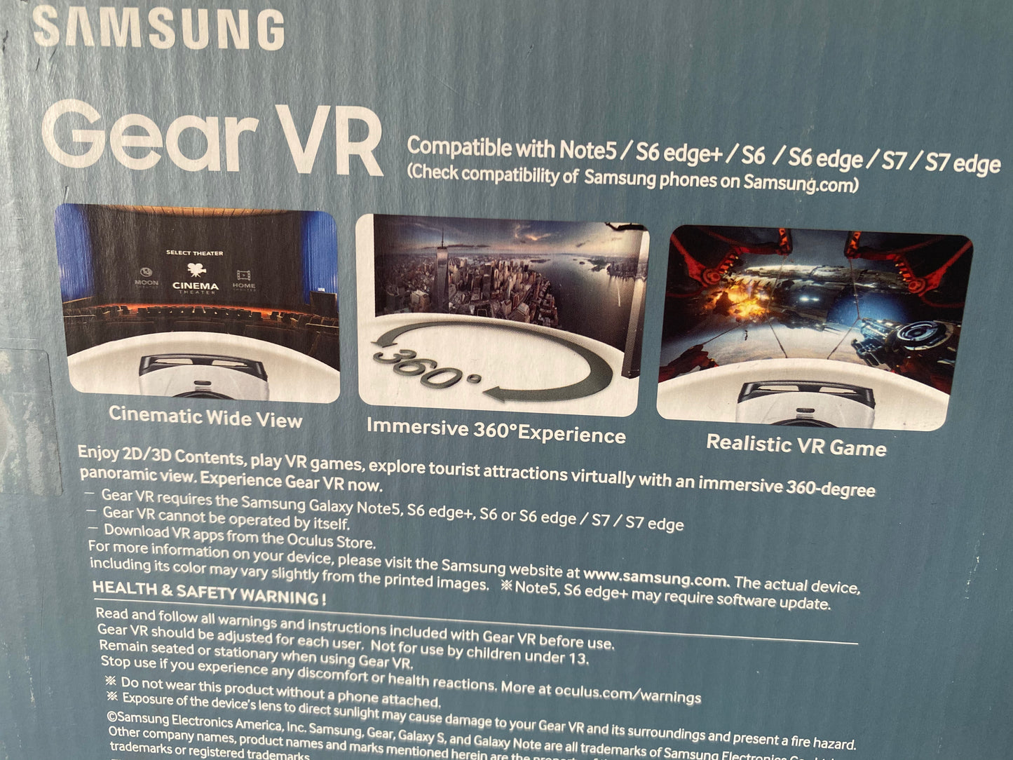 Samsung Gear VR casque de réalité virtuelle blanc givre pour Galaxy S6, S6 edge, S6 edge+, S7, S7 ed neuf