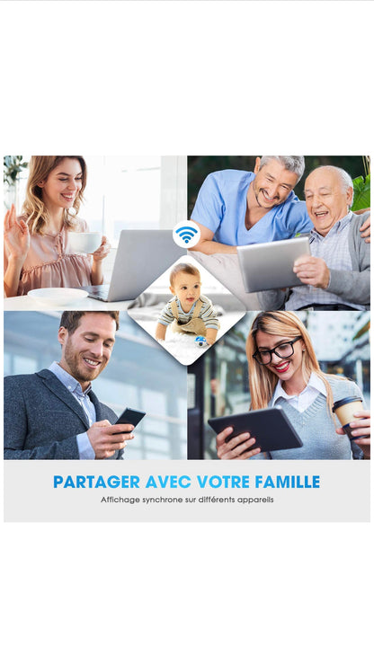Caméra Surveillance WiFi 1080P FHD, Moniteur bébé, Caméra IP sans Fil /Audio Bidirectionnel