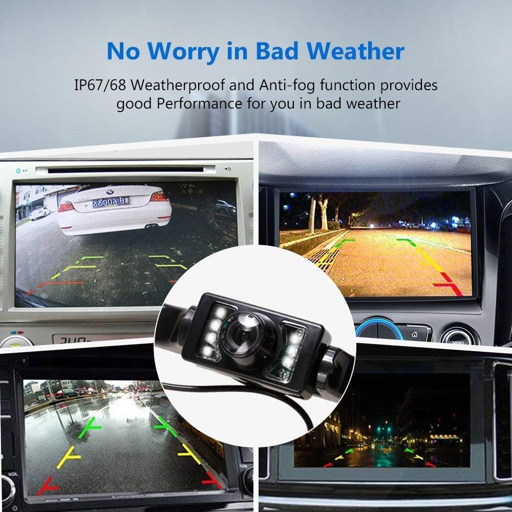 Podofo Caméra de Recul avec 4.3 Pouces LCD Miroir Moniteur Assistance de Recul