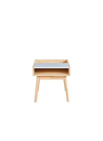 Bout de canapé scandinave sérigraphié gris/chêne À Monter Soit Même