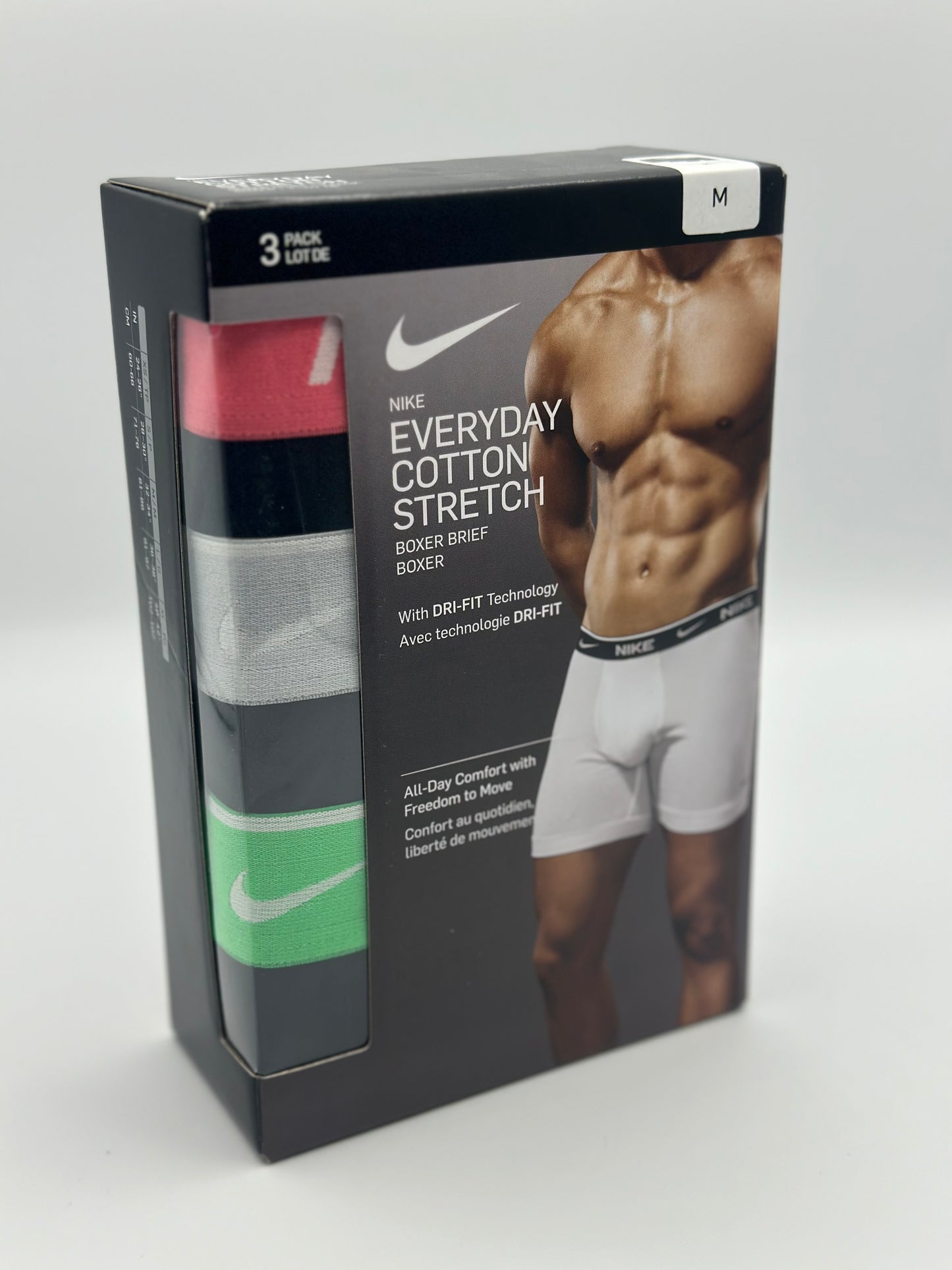 NIKE BOXERS PANTALONS POUR HOMMES 3PK gris/vert/rose tailles M