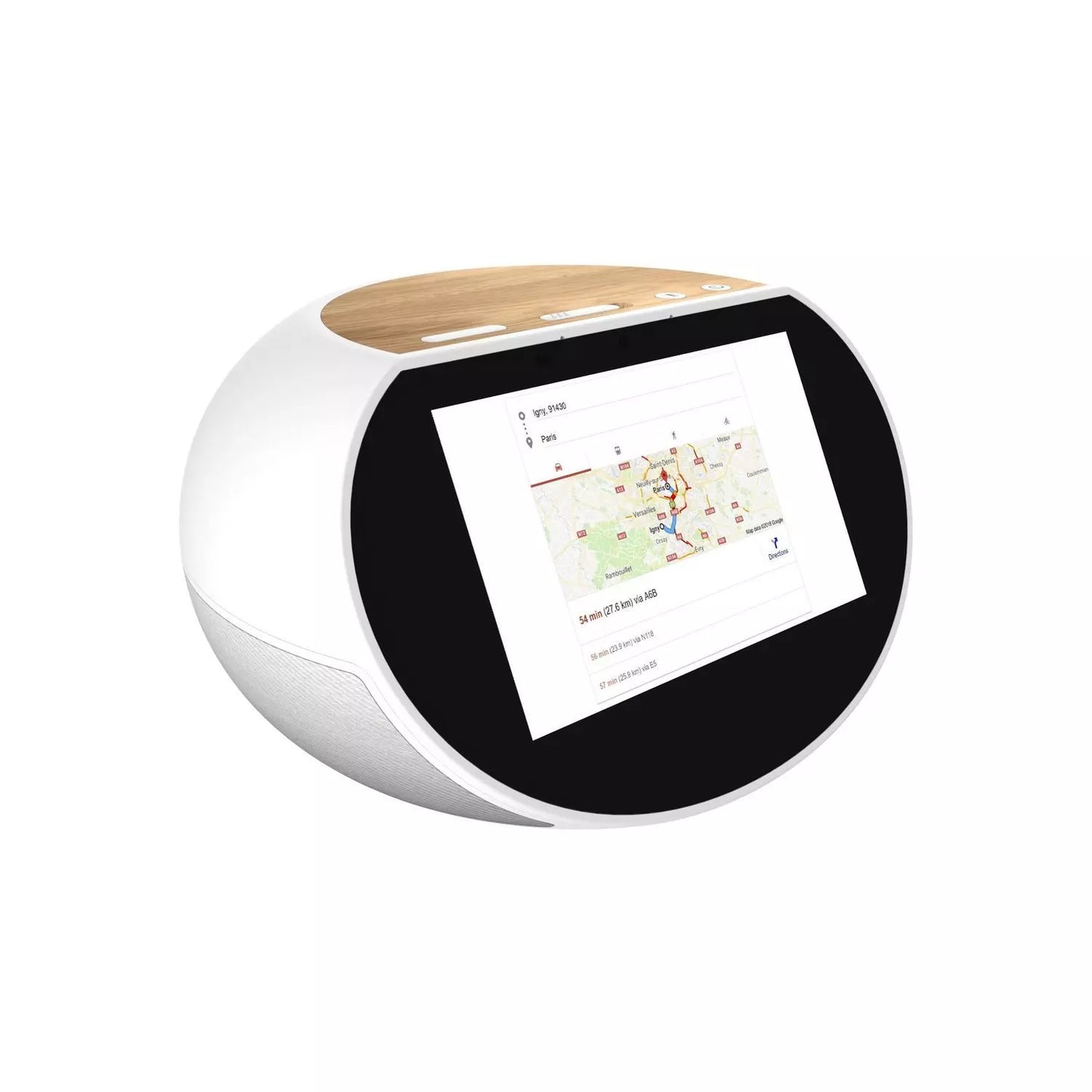 Assistant vocal - Hello 5 - Gris et Bois - Bluetooth - WiFi - USB - Ecran tactile 5" - 16 Go