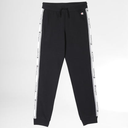 Pantalon Authentic Champion Legacy Powerblend Terry Tape Logo Rib Cuff Pantalon de survêtement, noir, L pour homme