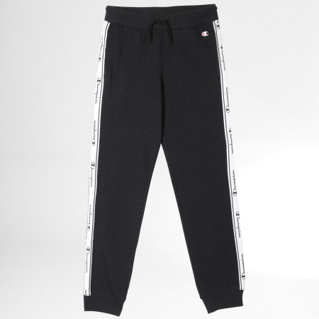 Pantalon Authentic Champion Legacy Powerblend Terry Tape Logo Rib Cuff Pantalon de survêtement, noir, L pour homme