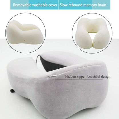 Oreiller de Voyage | U-Oreiller Cervical en Mousse à Mémoire | Couverture du Coussin Voyage Ergonomique Cou Oreiller 360°Tête et Cou Support Parfait- Bouchons d'oreilles, Masque et Sac