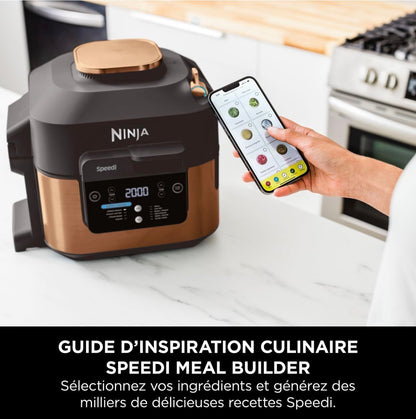 Ninja Speedi multicuiseur 10-en-1 vapeur/air,cuisson sans huile, nettoyage facile 5,7L, noir/cuivre
