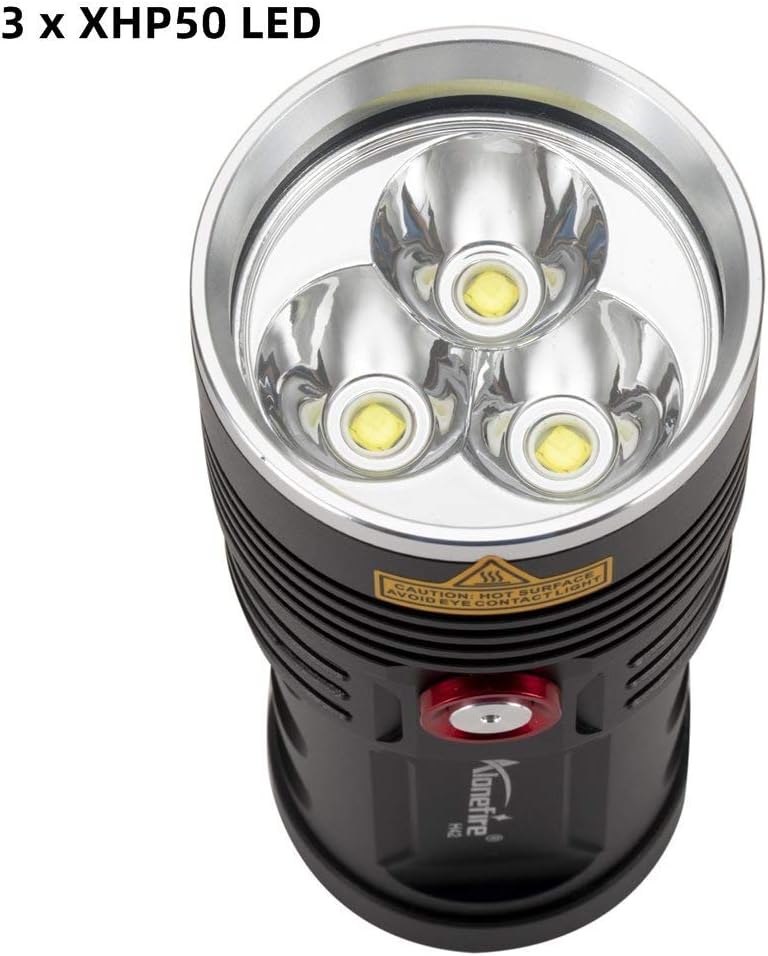Lampe de poche tactique LED Extrême Lumineux USB Rechargeable Étanche 8000 Lumens Puissant 3PCS avec Indicateur de Charge, 4 x Batterie incluse pour la chasse en plein air Police Survie Militaire