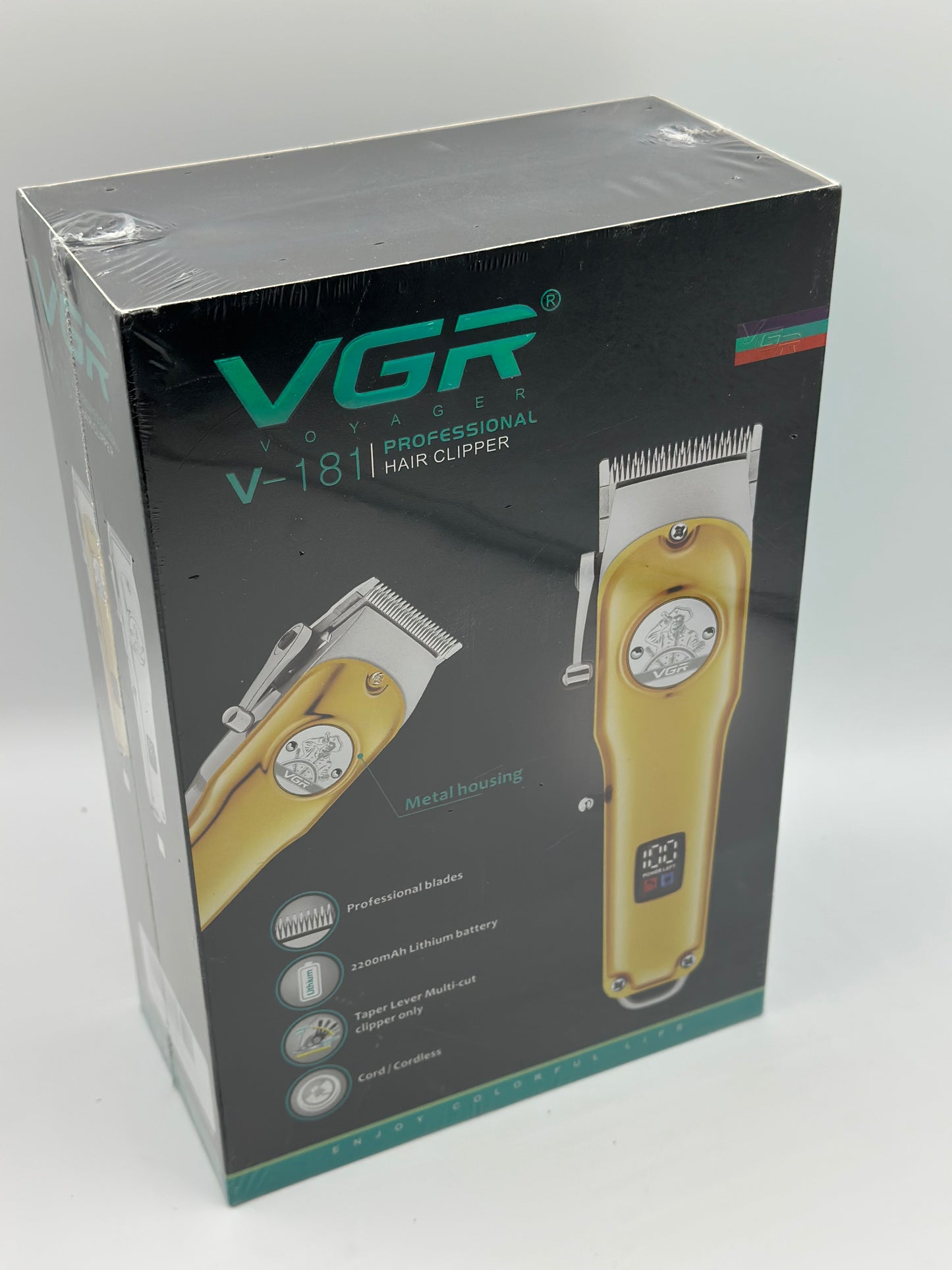 Tondeuse à cheveux professionnelle pour homme, câble USB/sans fil, rechargeable avec écran LED (doré)