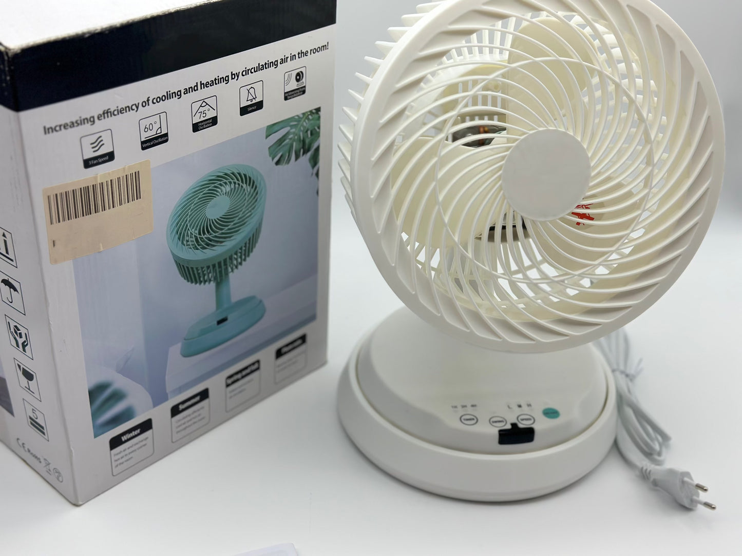 Ventilateur Silencieux avec Télécommande, 4 Vitesses Minuterie 7h Turbo Ventilateur à Circulation