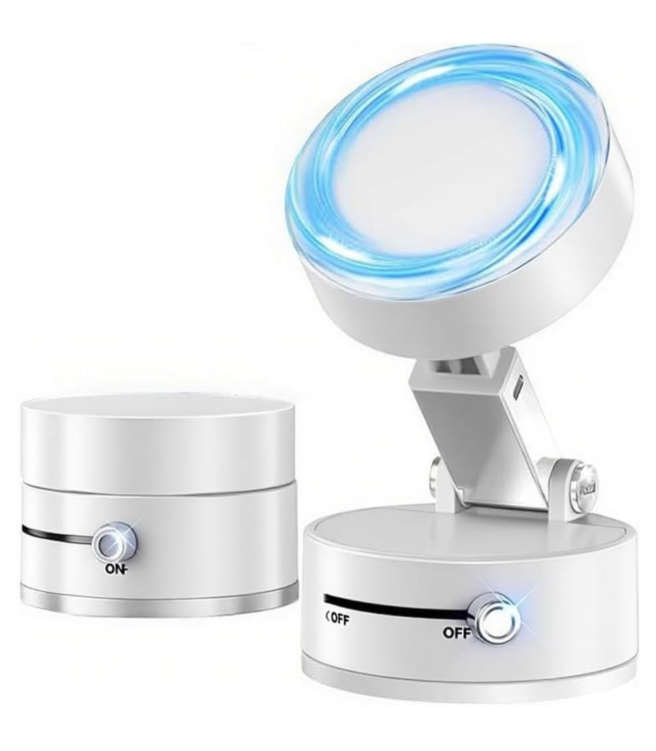 Support de téléphone magnétique pliable et rotatif blanc - Miroir de fitness magnétique robuste - Surface lisse - Pour tous les véhicules