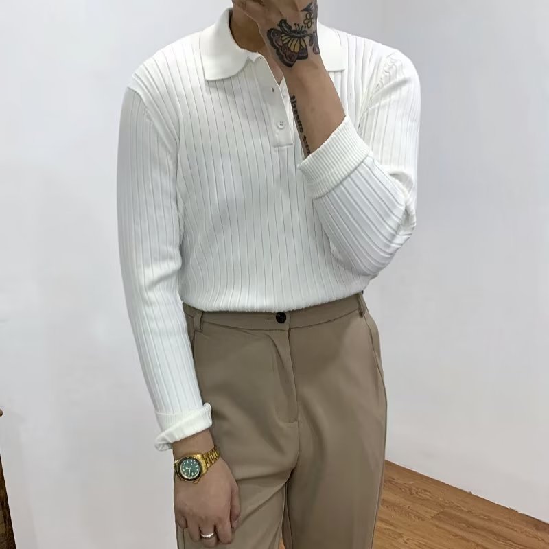 Polo "Waffle-Knit" – Maille Gaufrée Extensible & Coupe Slim Élégante