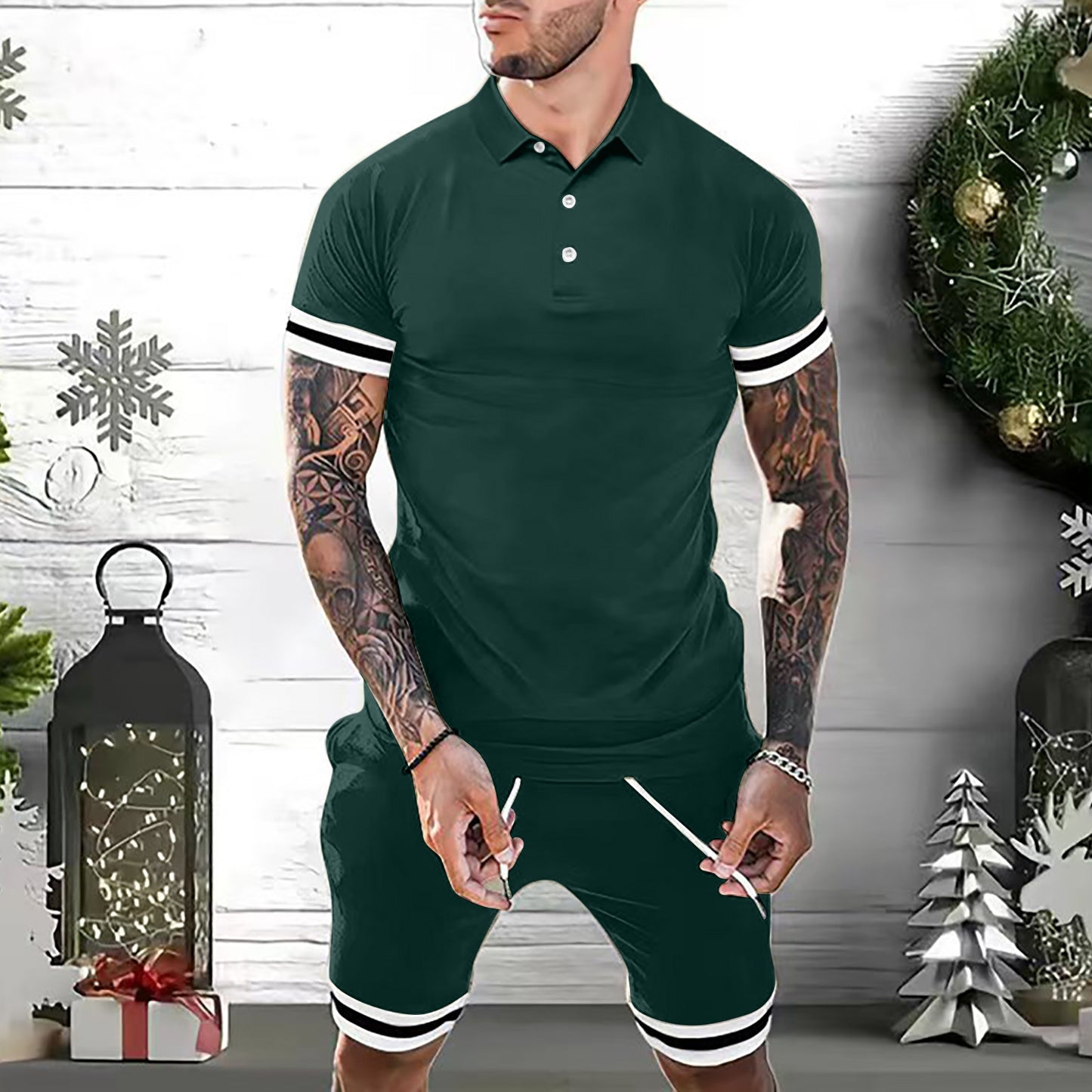 Ensembles décontracté Tenues 2 pièces Polo et short pour hommes