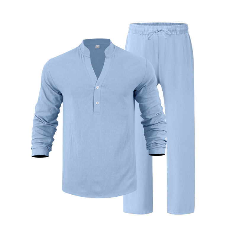 Ensemble "Zen-Linen" – Chemise Henley à Col en V & Pantalon Fluide – Look Relax & Respirant
La légèreté d'un souffle pour vos journées ensoleillées