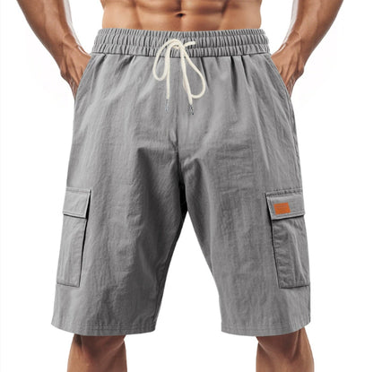 Short Cargo "Horizon-Lin" – Taille Élastique, Cordon de Serrage & Poches Latérales