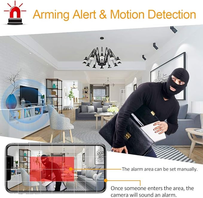 Mini Caméra espion de Surveillance WiFi 1080P avec Vision Nocturne Automatique grand angle neuve