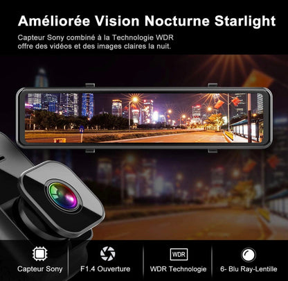 Dashcam de Voiture avec GPS, 2,5K Avant Arrière Ecran Tactile 12 Pouces 2560P Ultra HD neuve