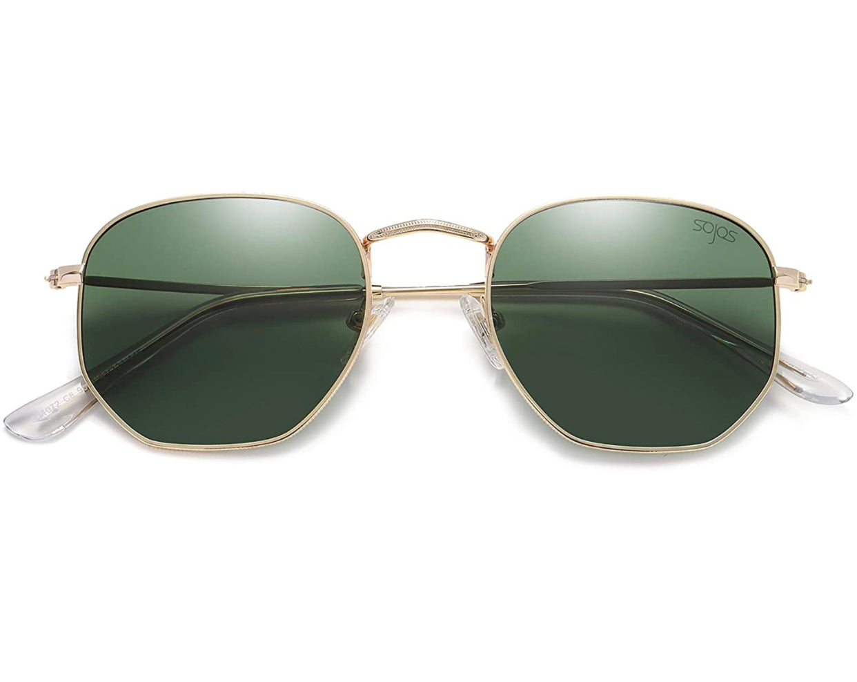 Lunettes de Soleil Moderne Géométrique Métal Temples Minces Polarisé Lentille Plate Hexagonal pour Femmes et Hommes