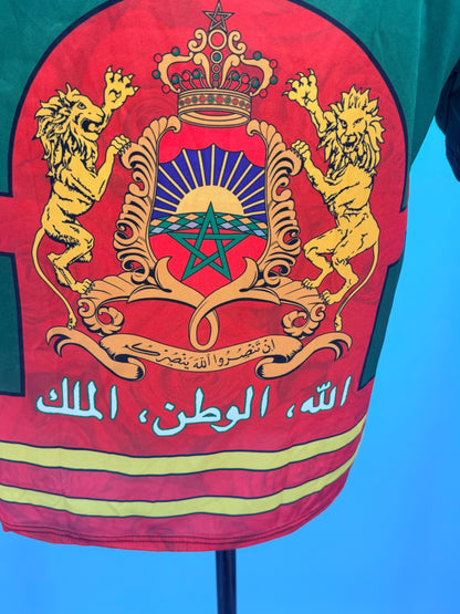 T-shirt de football marocain imprimé en 3D pour hommes, vêtements de sport marocains, t-shirt à col en V, manches courtes