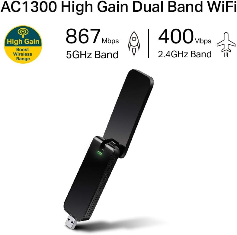 Clé WiFi Puissante 1300Mbps, avec bouton WPS connections rapide