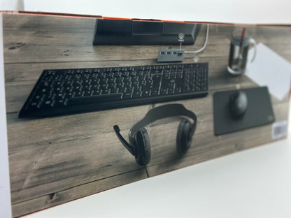 Pack Clavier AZERTY sans Fil, Souris, Tapis de Souris, HUB 4 Ports USB, Casque-Micro