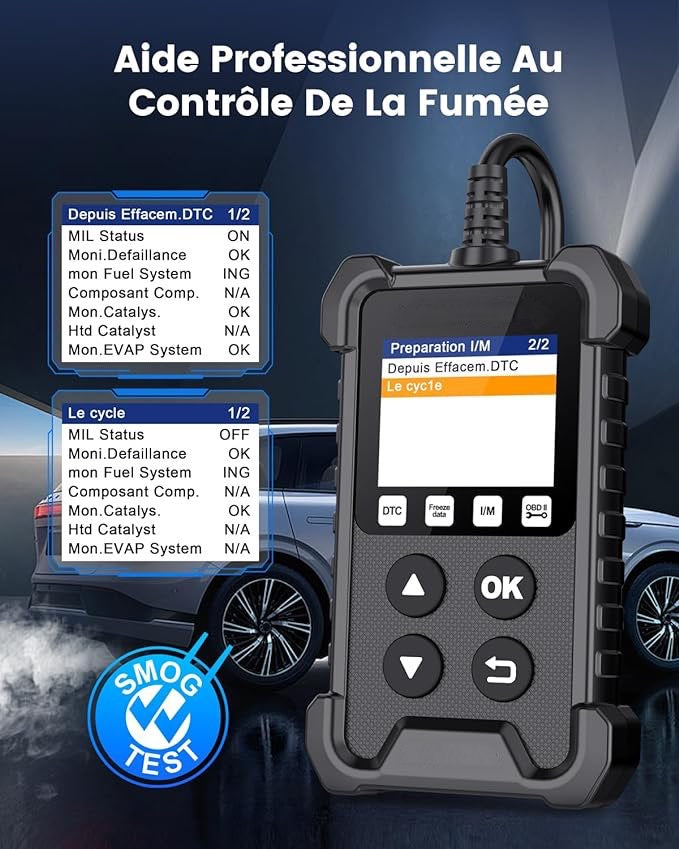 Scanner Lecteur Code Voiture EOBD avec Fonctions OBD2 complètes Vérifier l'outil Diagnostic neuf
