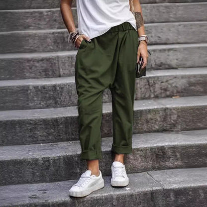 Pantalon "Comfy-Chic" à Taille Élastique – Coupe Droite & Matière Fluide