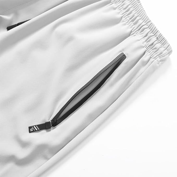 Pantalon décontracté pour homme - Pantalon de jogging léger à séchage rapide avec poches zippées