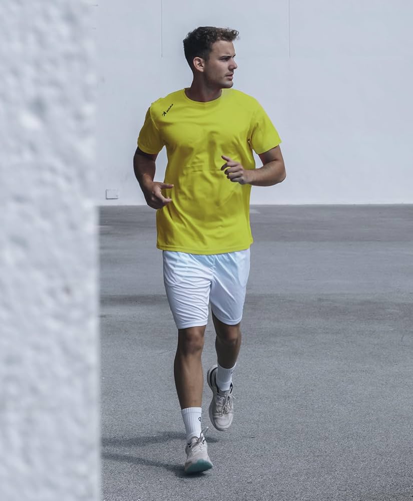 T-Shirt Technique pour Homme, Sport, Manches Courtes, Mesh | Vêtements de Sport d'été Respirants à séchage Rapide | Idéal pour la Salle de Sport, l'entraînement, Les Loisirs et Le Fitness