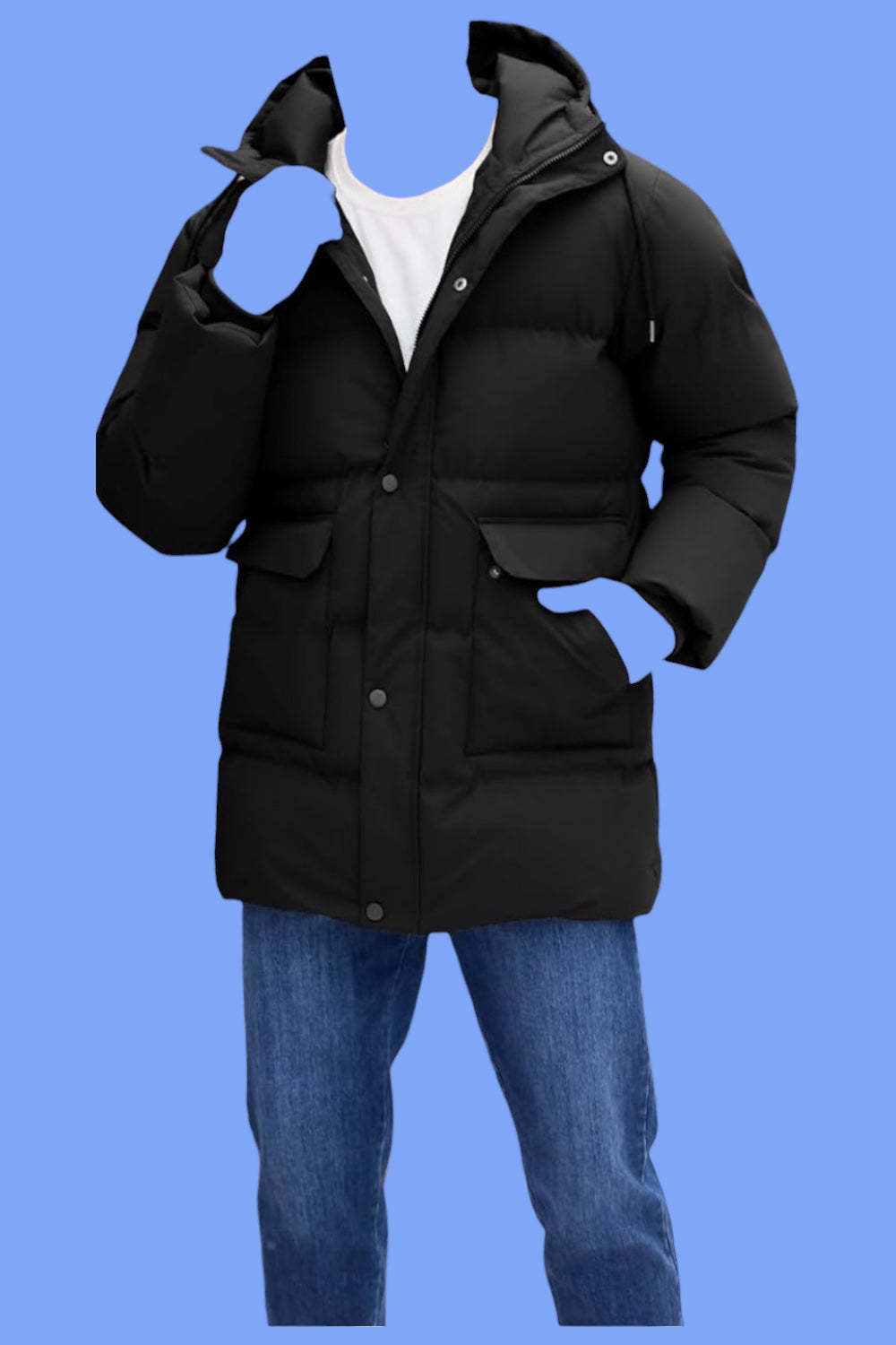 Xnova Manteaux Homme Hiver Décontracté Thermique mi-long Veste avec Capuche Jacket Coupe-vent Manteau Chaude Parka imperméable