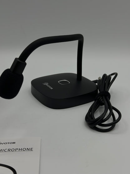 EIVOTOR Microphone PC USB Micro Computer Ordinateur Plug & Play Micro d'enregistrement avec Bouton Muet Compatible avec Mac, Windows 7/8/10, PS4 pour Discord, Youtube, Skype, Podcast, Conférence