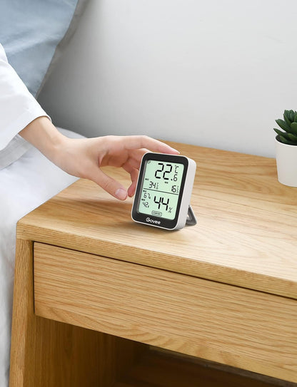 Thermomètre Hygromètre Intérieur, LCD Numérique Température Hygromètre avec Alarme de Notification, Thermo-Hygromètre précis avec APP, Stockage de Données pour Serre Cave à Vin