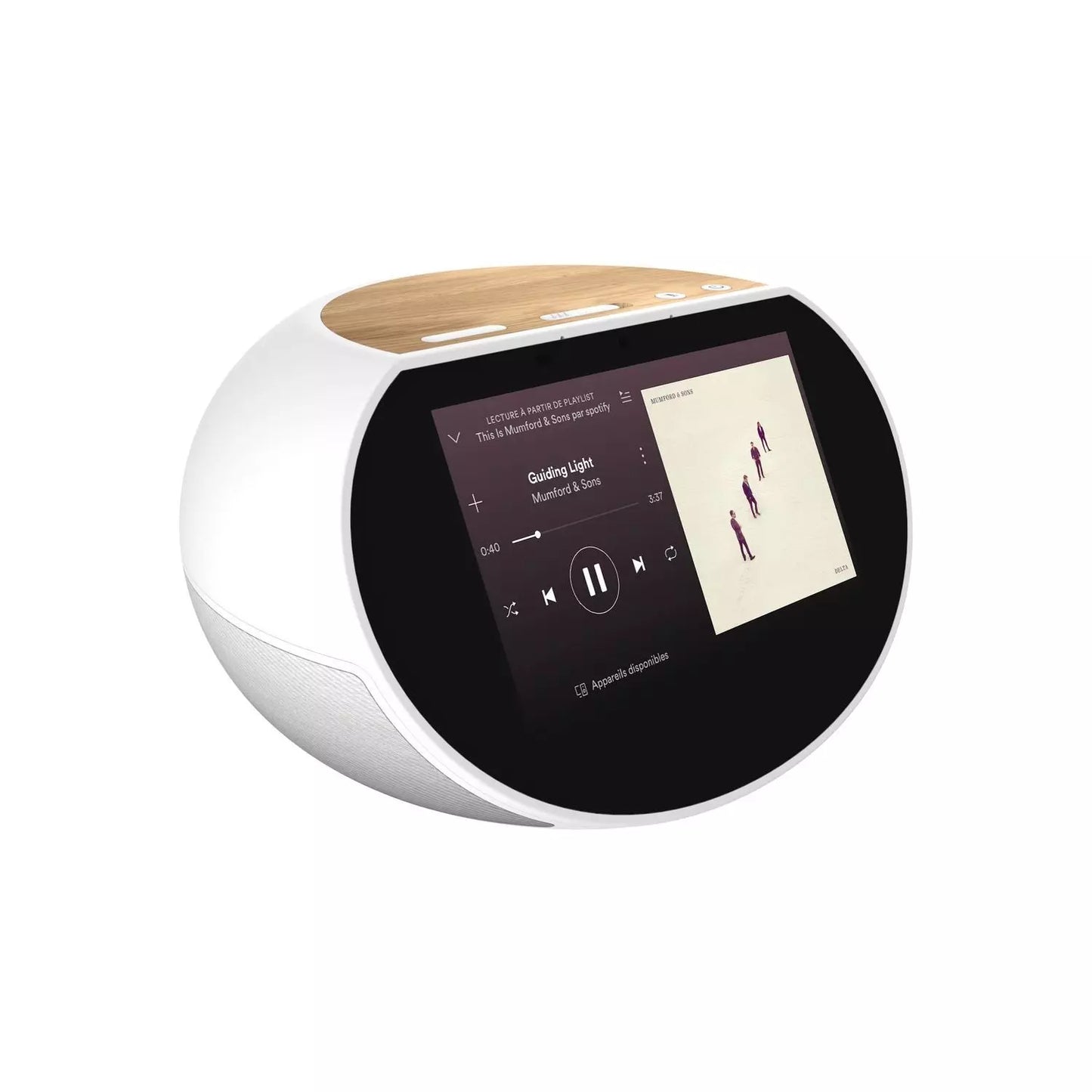 Assistant vocal - Hello 5 - Gris et Bois - Bluetooth - WiFi - USB - Ecran tactile 5" - 16 Go