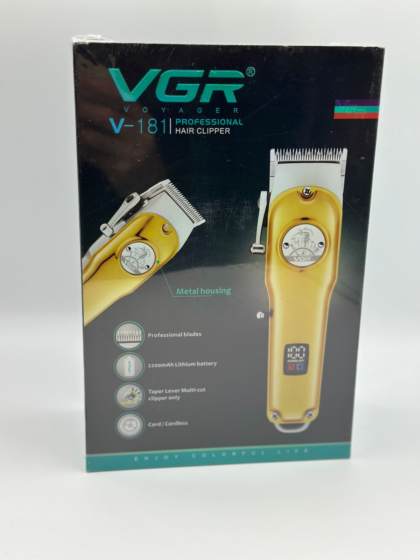 Tondeuse à cheveux professionnelle pour homme, câble USB/sans fil, rechargeable avec écran LED (doré)